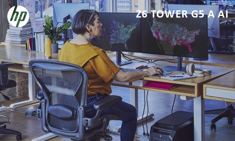 Titelbild zum Beitrag HP Z6 G5 Tower in Aktion an einem Arbeitsplatz